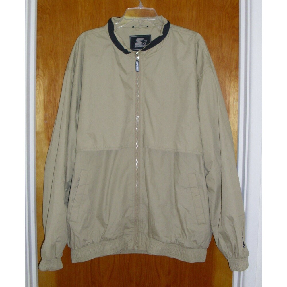 STARTER Mens XXL Jacket Coat Tan/Beige 2XL Lined w/ Nylon Fall Winter